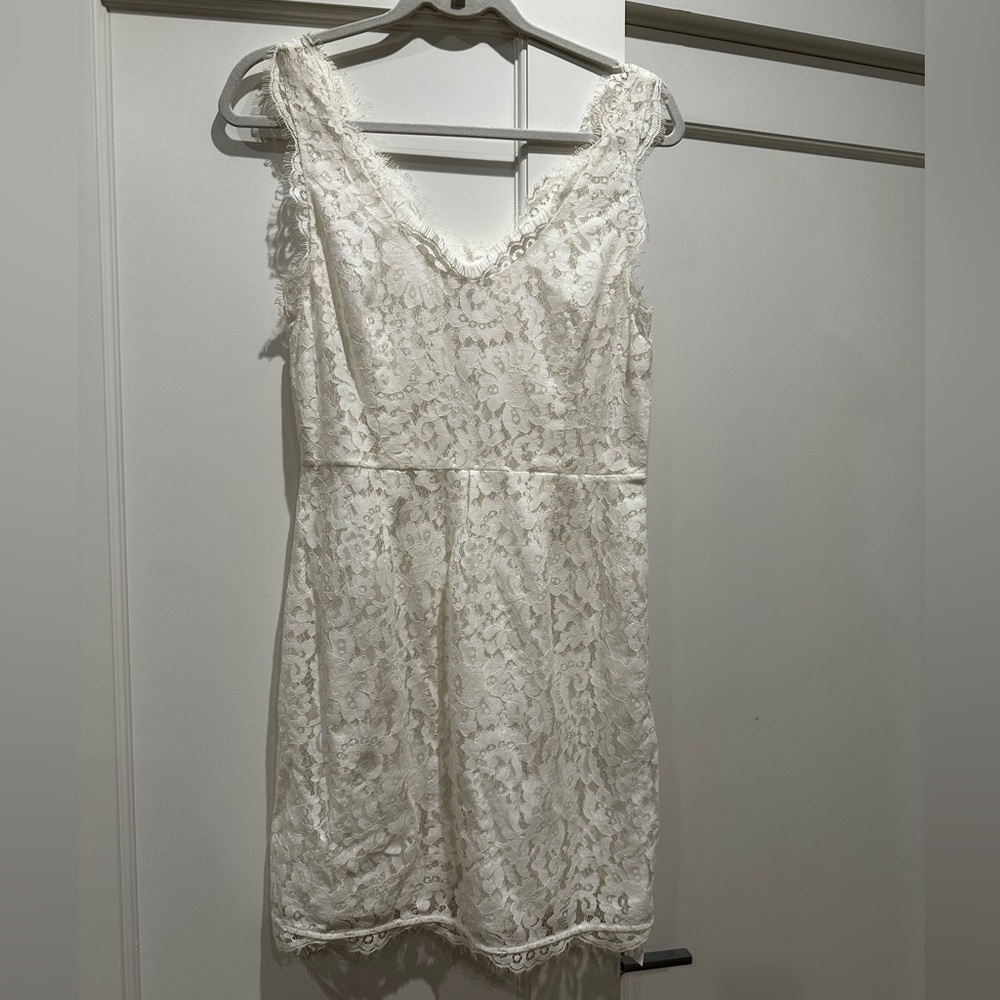 Joie white lace mini dress